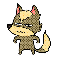 cartoon annoyed wolf
