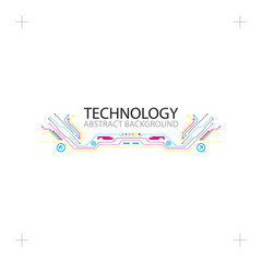 Abstract technological background with various elements. CMYK concept.
