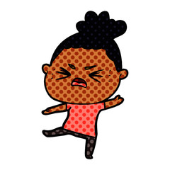 cartoon angry woman