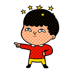 cartoon amazed boy