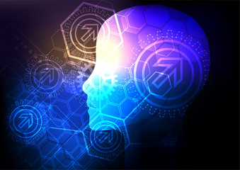 Creative brain concept background. Artificial Intelligence concept.