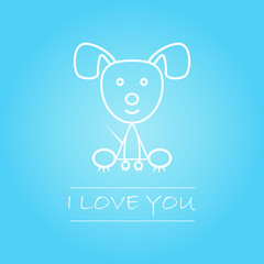 Greeting card for Valentine's Day. I love you. Vector illustration