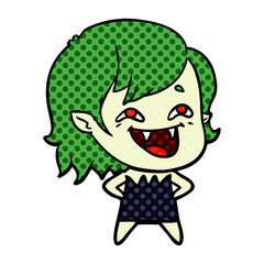 cartoon laughing vampire girl