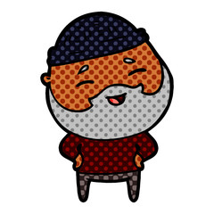 cartoon happy bearded man