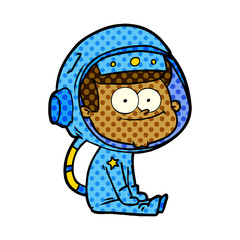 happy astronaut cartoon