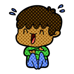 cartoon laughing boy