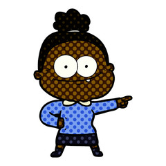 cartoon happy old woman