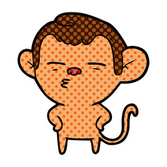 Obraz premium cartoon suspicious monkey