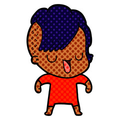 cute cartoon girl with hipster haircut