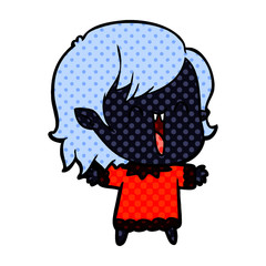 cute cartoon happy vampire girl