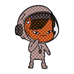 cartoon astronaut woman