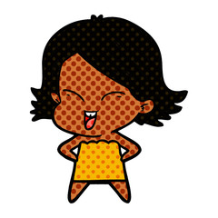 happy cartoon girl