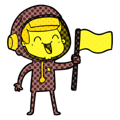 Obraz premium happy cartoon astronaut