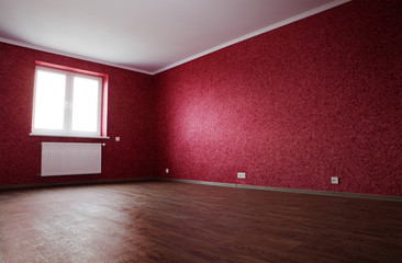 corner of empty red room