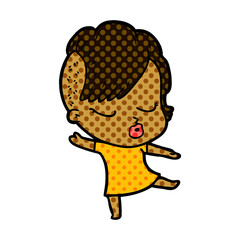 cartoon pretty hipster girl