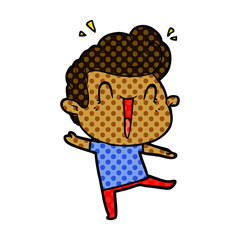 cartoon excited man