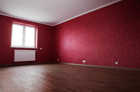 Corner Of Empty Red Room