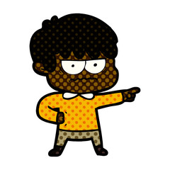 annoyed cartoon boy