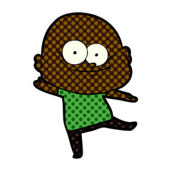 cartoon bald man staring