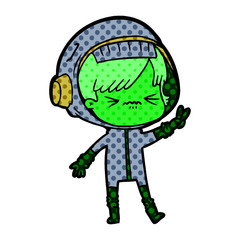 cartoon astronaut woman