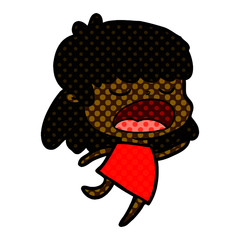 cartoon woman talking loudly