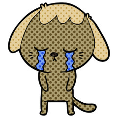 cute puppy crying cartoon