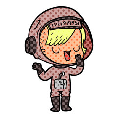 Obraz premium cartoon astronaut woman