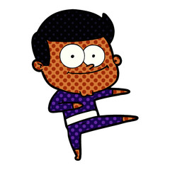 cartoon happy man dancing