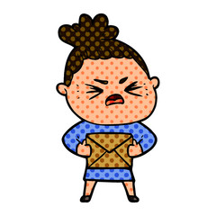 cartoon angry woman
