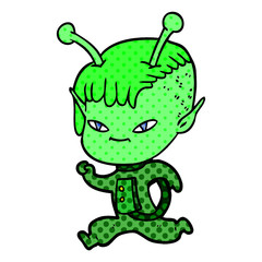 cute cartoon alien girl