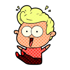 cartoon staring man