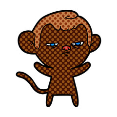 cartoon annoyed monkey