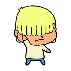 cartoon boy with untidy hair