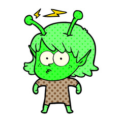 cartoon alien girl