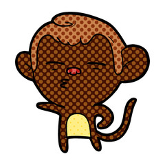 cartoon suspicious monkey
