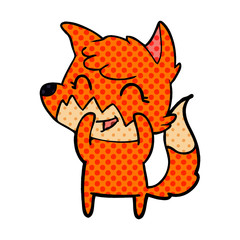 happy cartoon fox