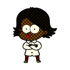 cartoon girl pouting