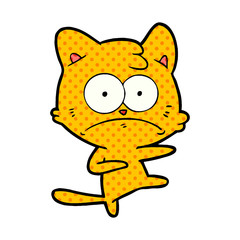 cartoon nervous cat