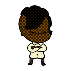 cartoon annoyed hipster girl