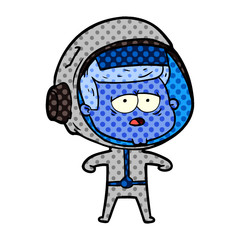 cartoon tired astronaut