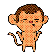 cartoon suspicious monkey
