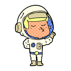 cartoon confident astronaut