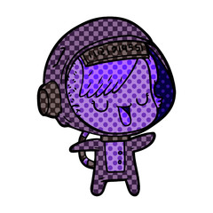 cartoon astronaut woman