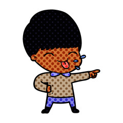cartoon boy sticking out tongue