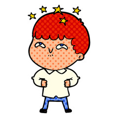 cartoon amazed boy