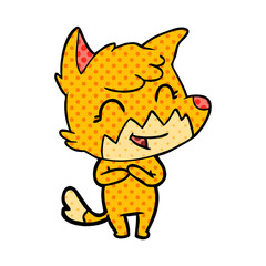 happy cartoon fox