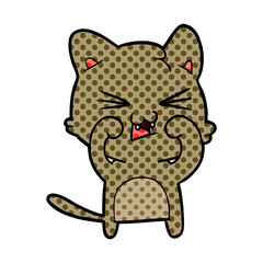 cartoon cat hissing