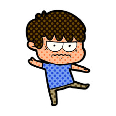 annoyed cartoon boy
