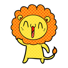 happy cartoon lion