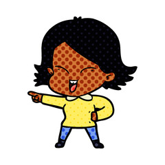 Obraz premium happy cartoon girl